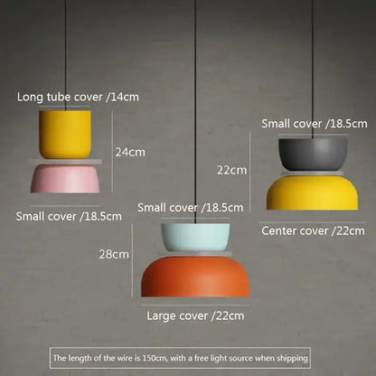 Modern multi-tiered pendant lamp featuring vibrant matte yellow pink gray teal and orange for living room decorbites contemporary led lustre lighting