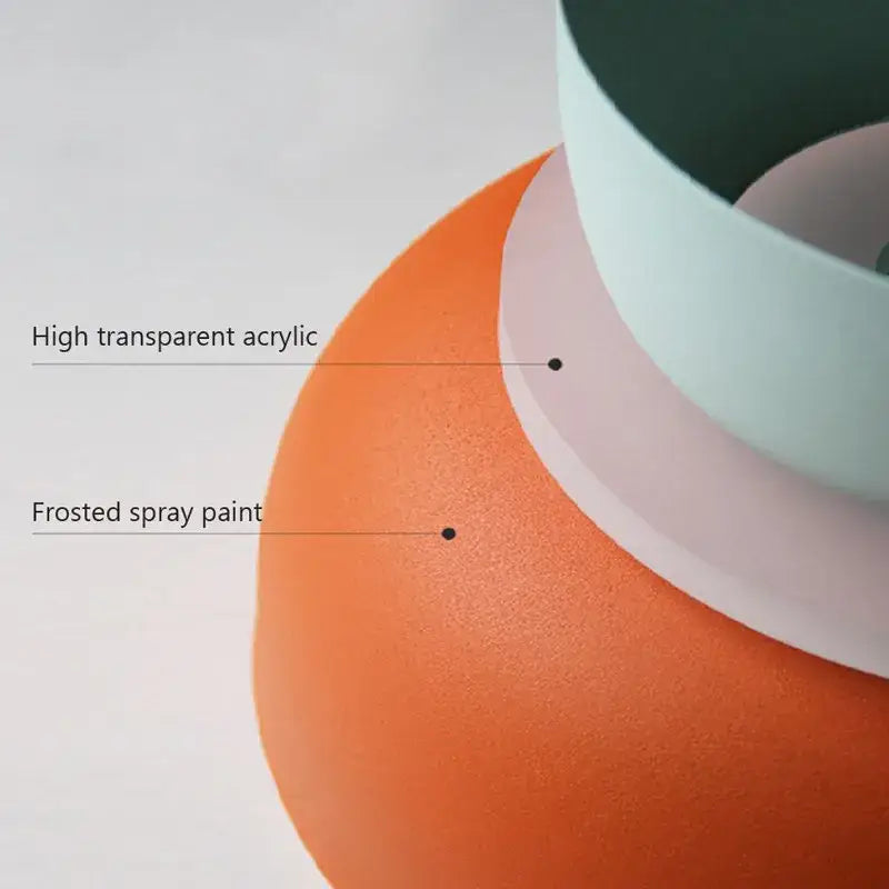 Contemporary led lustre pendant lamp with orange frosted spray-painted high transparent acrylic sphere for living room decorbites contemporary led
