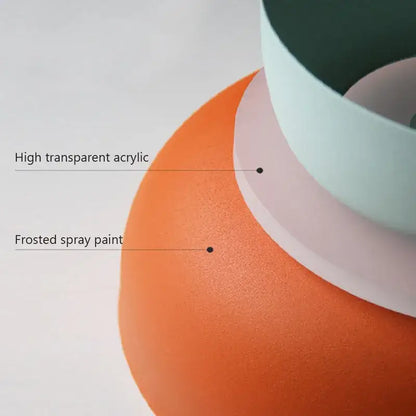 Contemporary led lustre pendant lamp with orange frosted spray-painted high transparent acrylic sphere for living room decorbites contemporary led