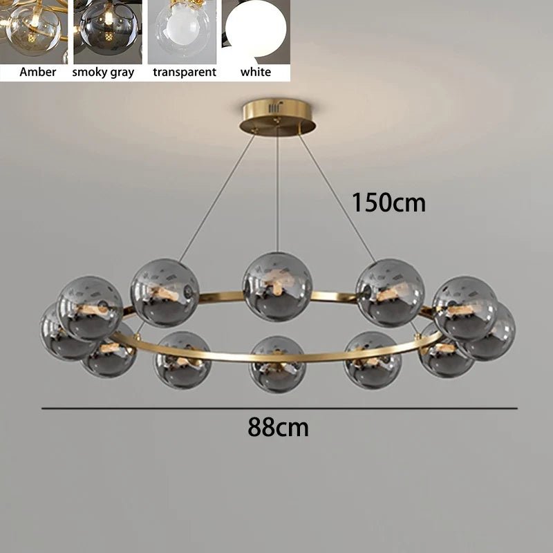 Contemporary Multi-Head Acrylic Glass Pendant Chandelier - Decorbites