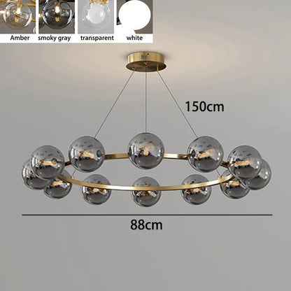 Contemporary Multi-Head Acrylic Glass Pendant Chandelier