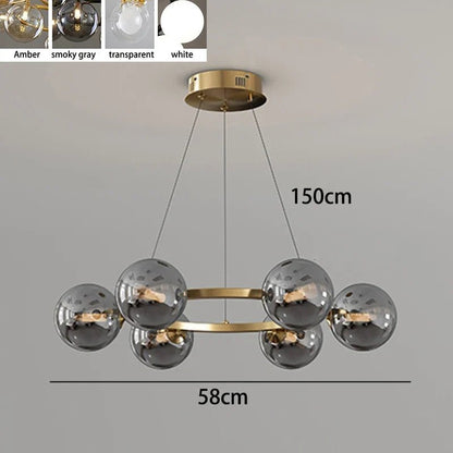 Contemporary Multi-Head Acrylic Glass Pendant Chandelier - Decorbites