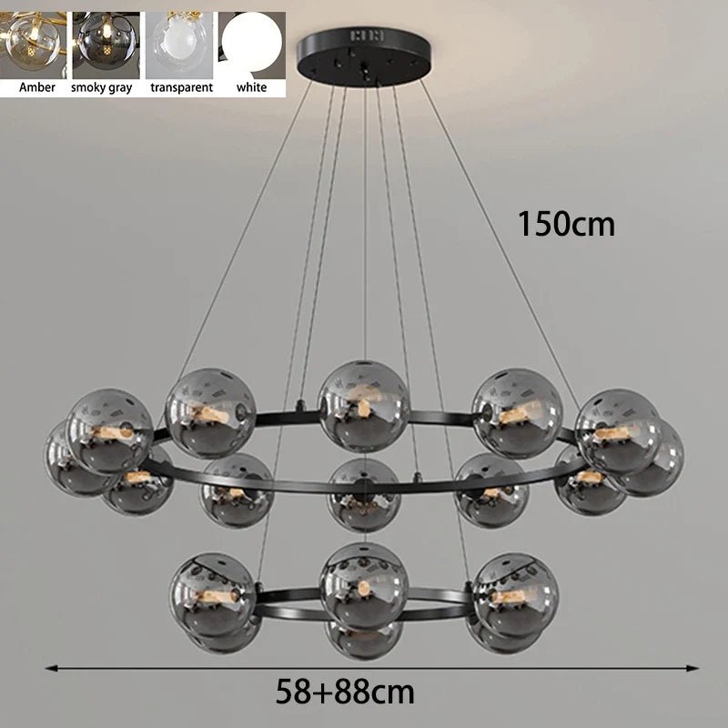 Contemporary Multi-Head Acrylic Glass Pendant Chandelier - Decorbites