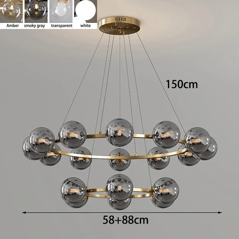 Contemporary Multi-Head Acrylic Glass Pendant Chandelier - Decorbites