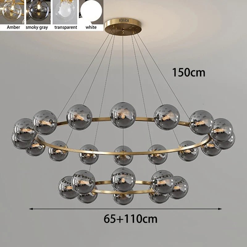 Contemporary Multi-Head Acrylic Glass Pendant Chandelier - Decorbites
