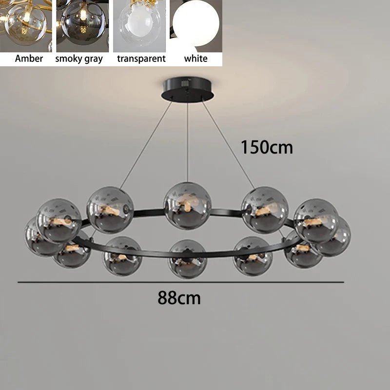 Contemporary Multi-Head Acrylic Glass Pendant Chandelier - Decorbites