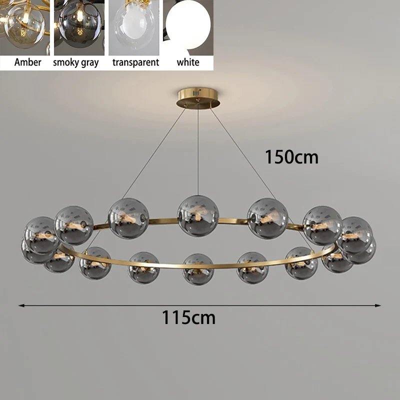 Contemporary Multi-Head Acrylic Glass Pendant Chandelier - Decorbites