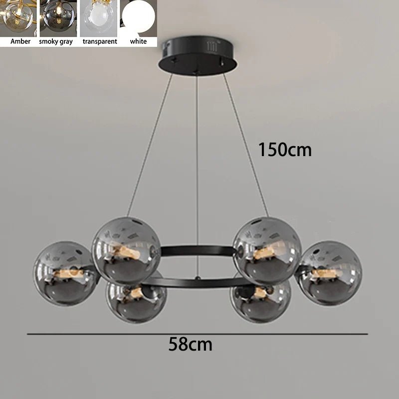 Contemporary Multi-Head Acrylic Glass Pendant Chandelier - Decorbites