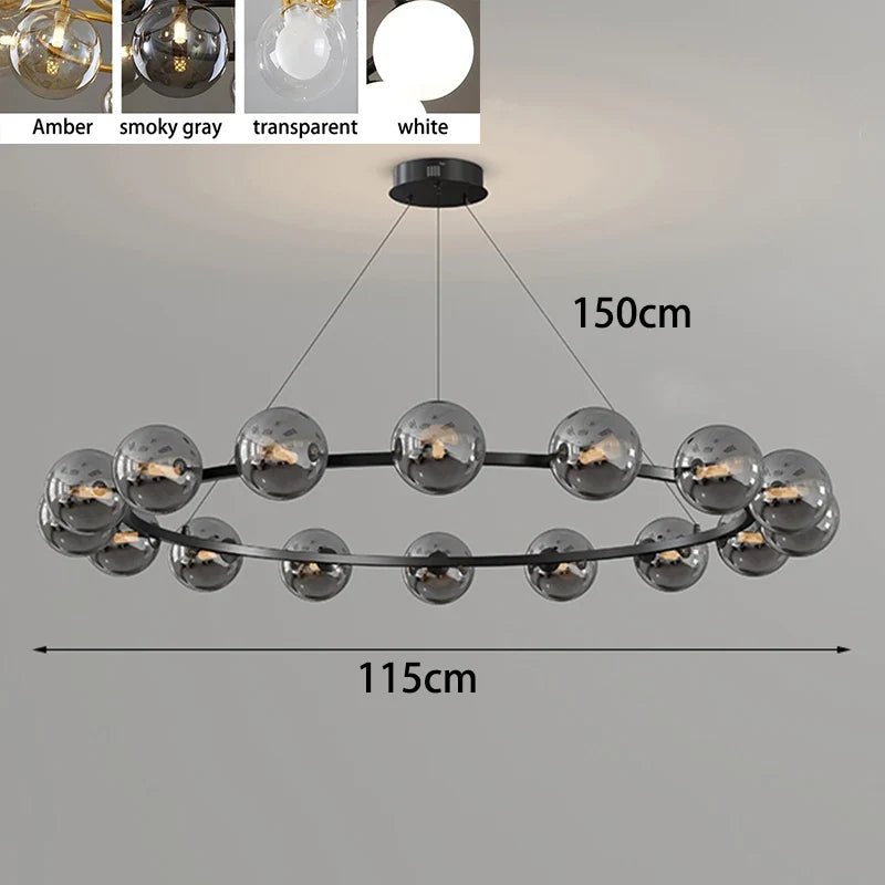 Contemporary Multi-Head Acrylic Glass Pendant Chandelier - Decorbites