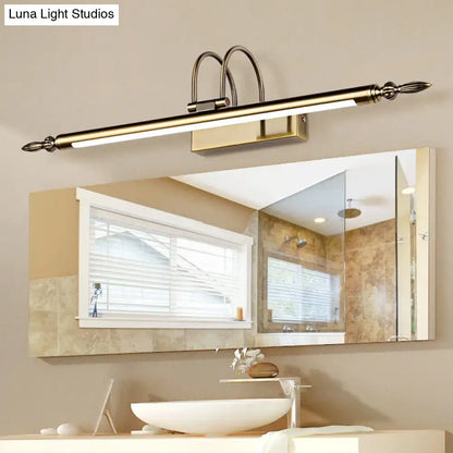 Contemporary nickel finish led wall sconce with brass-finished rectangular mirror light and warm white decorative arms