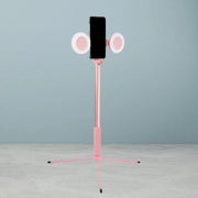 Contemporary style pink selfie ring light with usb port and phone holder suitable for 220v-240v 110v-120v use
