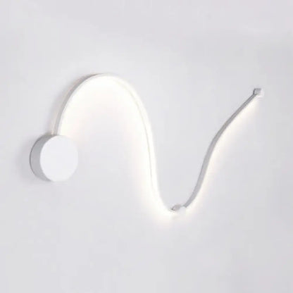 Contemporary twist wall sconce in white with sleek curved design and minimalist finish for bedroom warm white light