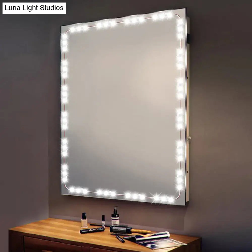 Rectangular plastic linear vanity strip light with bright white led lights for contemporary dressing rooms