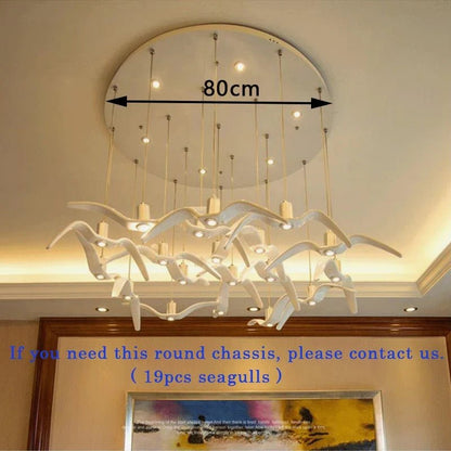 Contemporary White Seagull Resin Pendant Light - Decorbites
