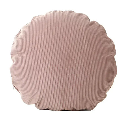 A soft dusty rose decorbites corduroy round pillow cover with plush texture for living room decor