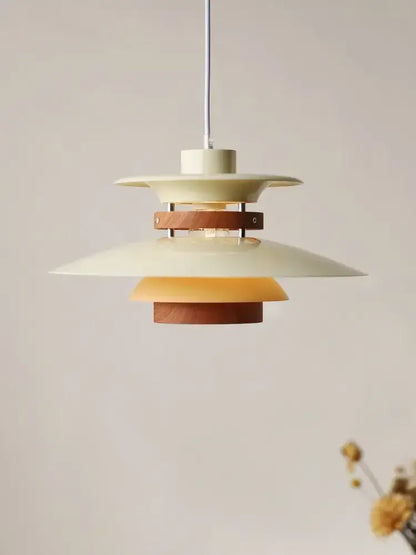 Cream and amber umbrella shape pendant light with wooden accents for living room decorbites colorful umbrella design