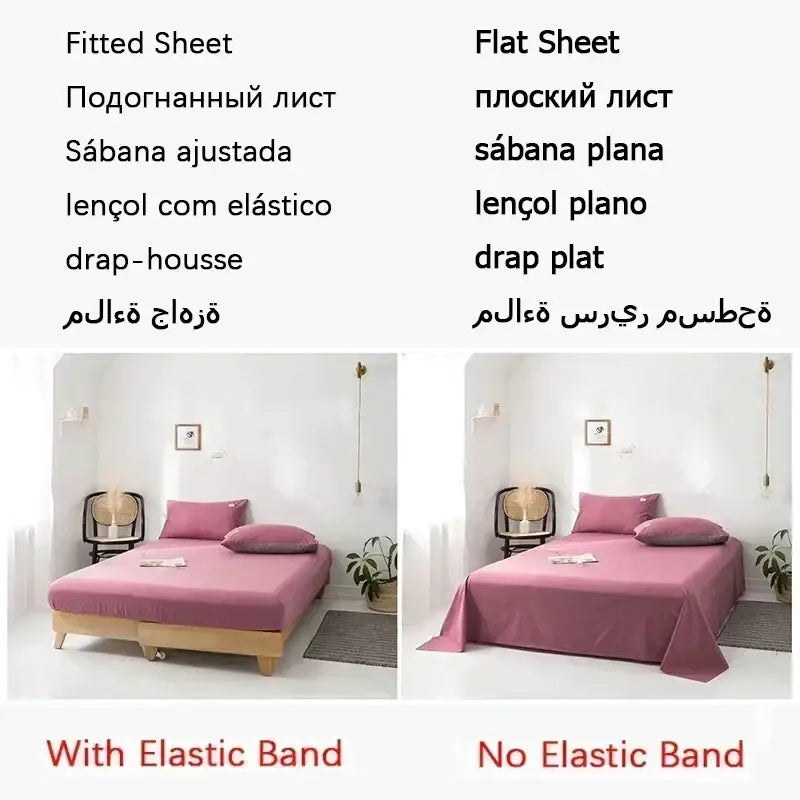 Pink fitted sheet with elastic band for snug fit part of decorbites cozy milk fleece bedding set for bedroom use