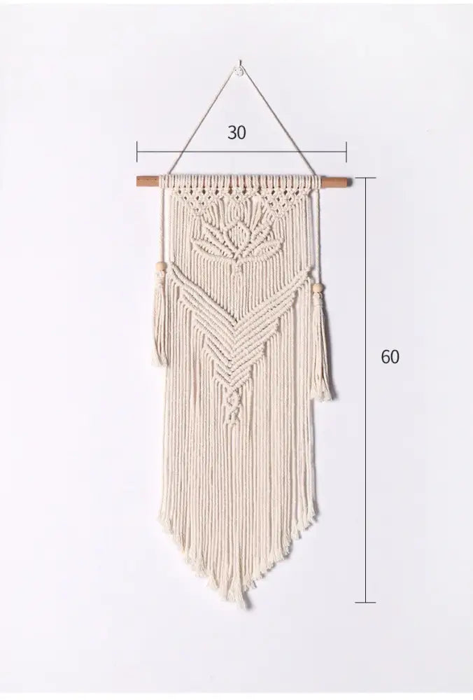 Cream and lavender cotton macrame wall hanging with intricate patterns and tassels for living room decorbites colorful decor