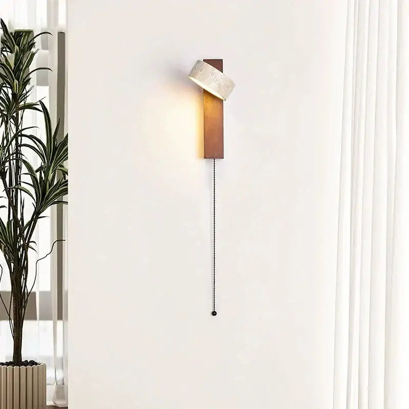 Modern cream style bedside lamp with warm-toned wooden base and off-white fabric shade for bedroom decorbites cream style