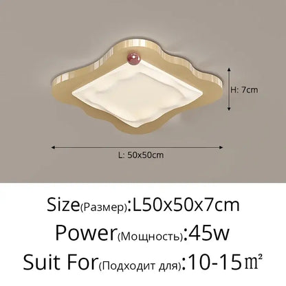 Cream style beige cloud led ceiling light with gold-toned metallic frame and soft white diffuser for bedroom decorbites decor