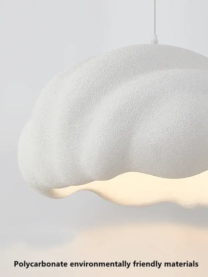 Cream wabi sabi cloud pendant chandelier featuring a soft white polycarbonate light with warm glow for dining room decorbites cream wabi