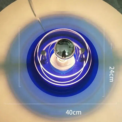 Creative acrylic wall lamp featuring a circular blue led fountain with concentric rings for multi-colored bedroom decorbites creative acrylic decor