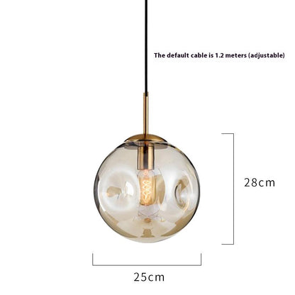 Gold and glass creative glass chandelier pendant light with black cord featuring smoky gray led lamp for restaurant use