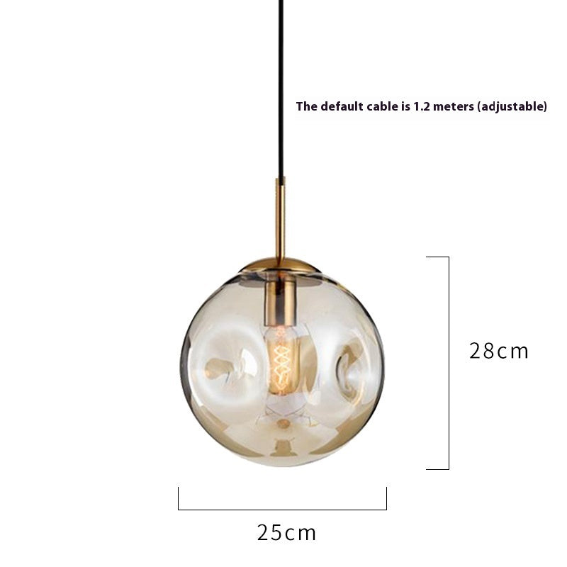 Gold and glass creative glass chandelier pendant light with black cord featuring smoky gray led lamp for restaurant use