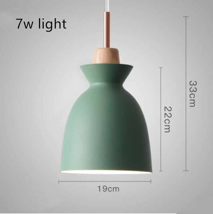 Wood Iron Pendant Light Single-Head Rustic Style