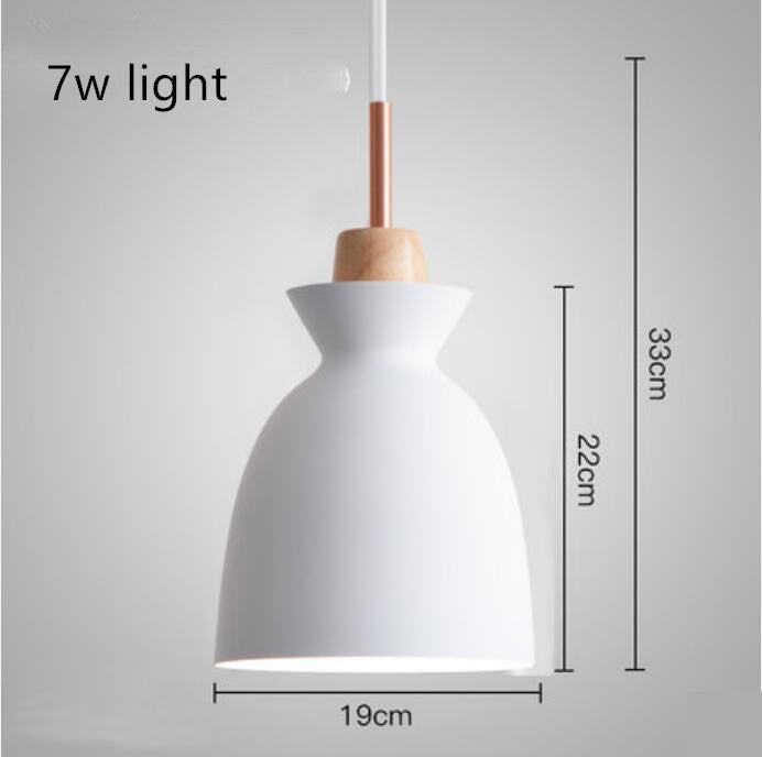 Wood Iron Pendant Light Single-Head Rustic Style