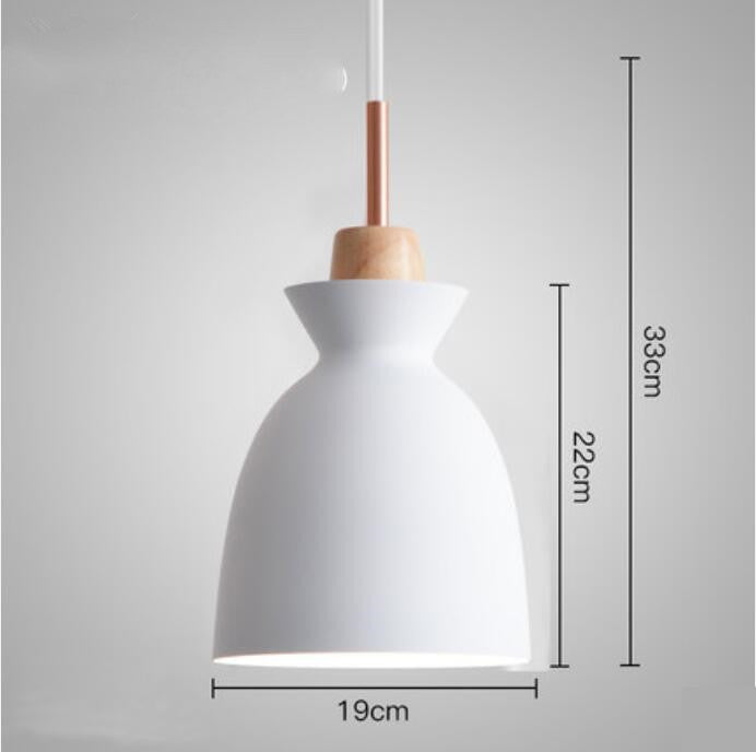 Wood Iron Pendant Light Single-Head Rustic Style