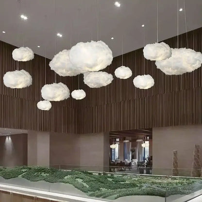 Creative white cotton cloud pendant lamp with fluffy design for kids bedroom decorbites cloud pendant lamp