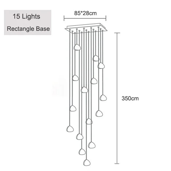 Crystal Ball Staircase Pendant Light in Brushed Stainless