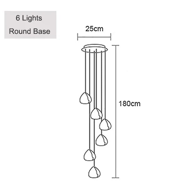 Crystal Ball Staircase Pendant Light in Brushed Stainless - Decorbites