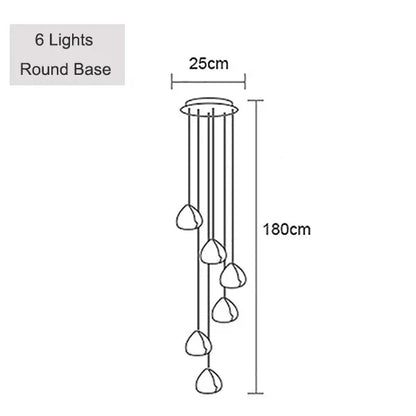Crystal Ball Staircase Pendant Light in Brushed Stainless - Decorbites