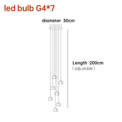 Crystal Ball Staircase Pendant Light in Brushed Stainless - Decorbites