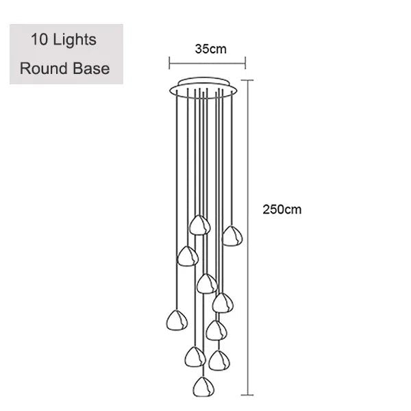 Crystal Ball Staircase Pendant Light in Brushed Stainless - Decorbites