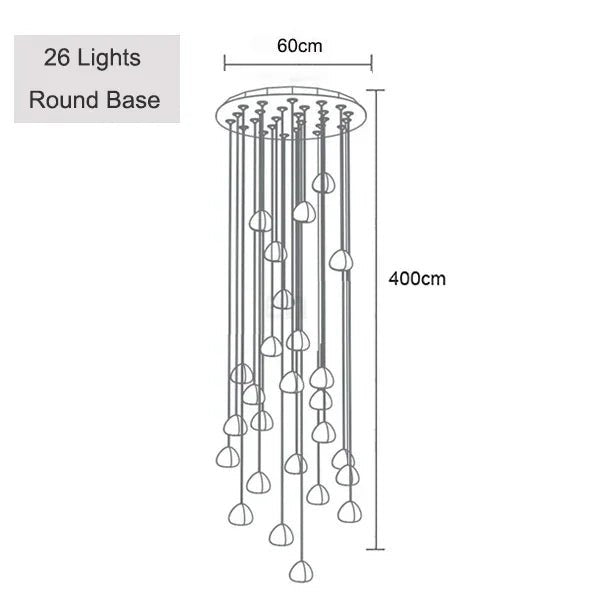 Crystal Ball Staircase Pendant Light in Brushed Stainless - Decorbites