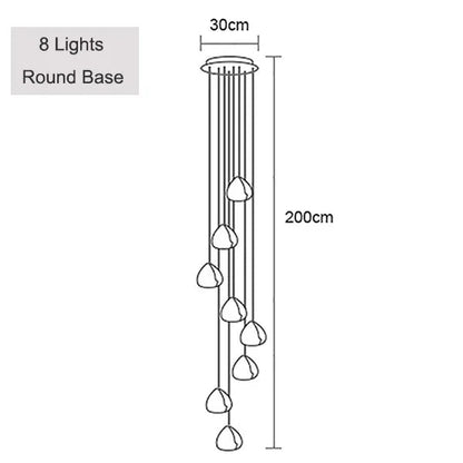 Crystal Ball Staircase Pendant Light in Brushed Stainless - Decorbites