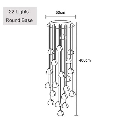 Crystal Ball Staircase Pendant Light in Brushed Stainless - Decorbites