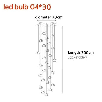 Crystal Ball Staircase Pendant Light in Brushed Stainless - Decorbites