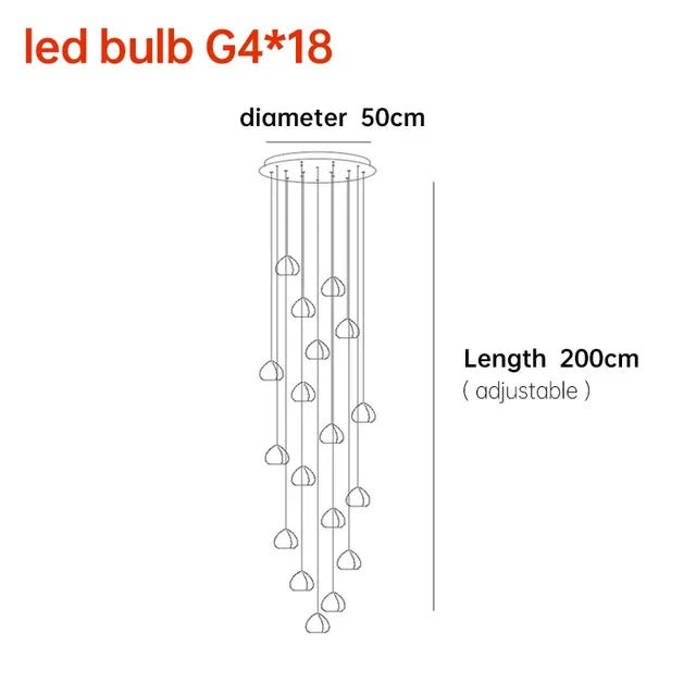 Crystal Ball Staircase Pendant Light in Brushed Stainless - Decorbites