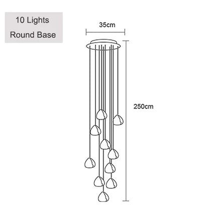 Crystal Ball Staircase Pendant Light in Brushed Stainless