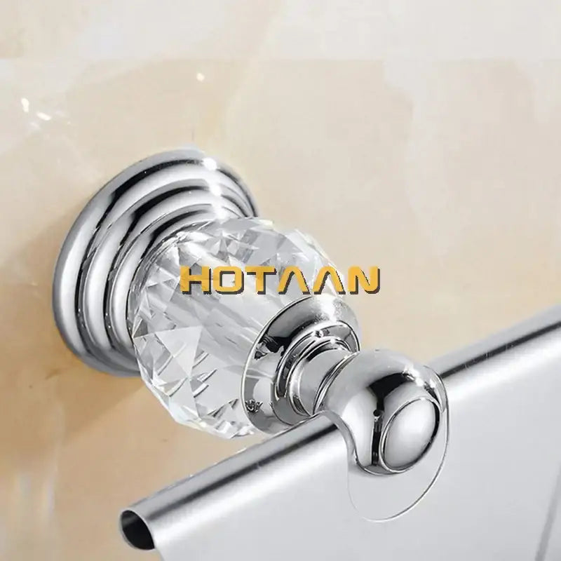 Chrome finished paper holder with faceted crystal knob decorbites crystal chrome toilet paper holder bathroom wall mount rack