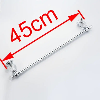 Chrome finished decorbites crystal chrome towel bar with faceted crystal end caps measuring 45cm length