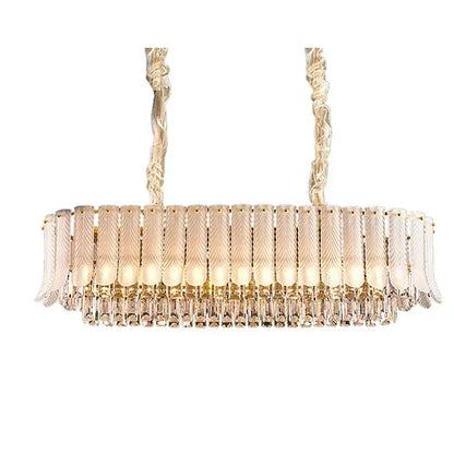 Elegant crystal feather ceiling pendant with frosted glass chevron panels and clear crystal prisms for living room decorbites crystal feather
