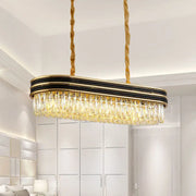 DecorBites 10-light crystal pendant ceiling light with black and gold frame and clear prisms for e12 e14 bulbs