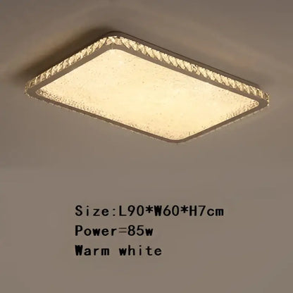 Rectangular ceiling lamp with textured warm white light and ornate silver frame for decorbites crystal round ceiling use