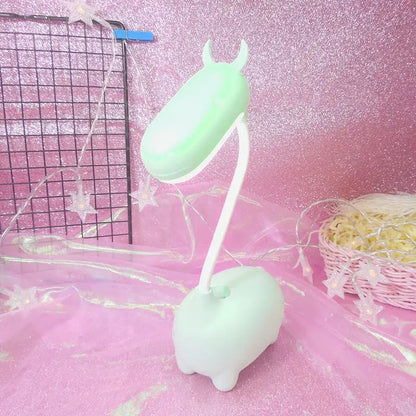 Pastel green unicorn-shaped desk lamp with flexible neck and white base for decorbites elk night bedroom decorbites elk lamp