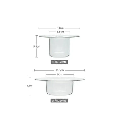 Clear glass tiered dessert bowl in two sizes for dining room decorbites cute straw hat glass bowl collection